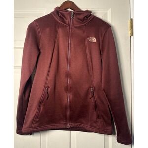 North Face‎ Zip Up Jacket Womens Medium Maroon Full Zip Outdoor Fleece Lined